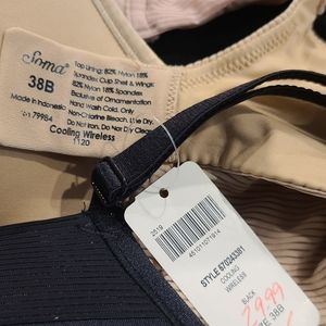 Soma Slightly Padded 38B bras. One, black NWT. Rose and Beige, NWOT.